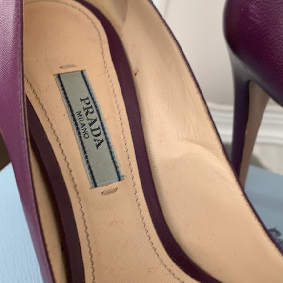 Auth Prada Cazature heels Eggplant US7 EU37 - Picture 2 of 8